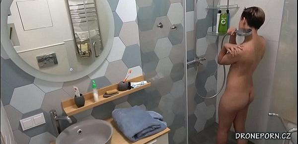 big booty brunette amateur scuba shower