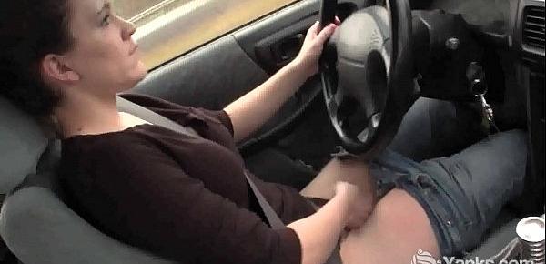 Nice pussy rubbing fun in the car